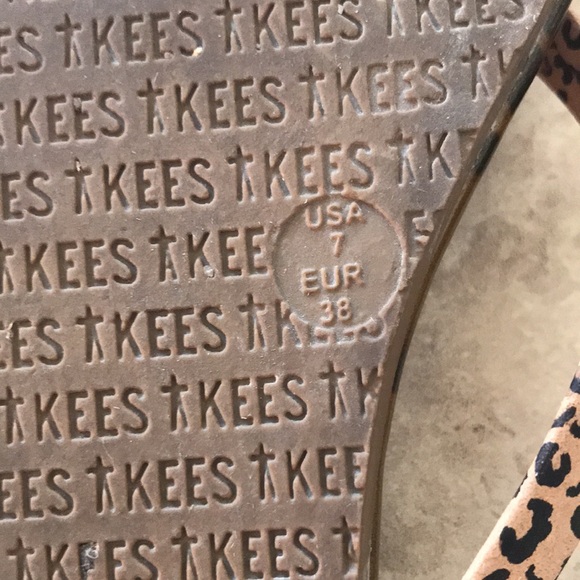 Tkees Face Paint Chatty Cheetah Flip Flops Sandals US 7 EU 38 - Picture 8 of 10